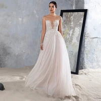 cap sleeve deep v neck sequined applique embroidery wedding dresses with puff tulle floor length white sleeveless bridal gowns