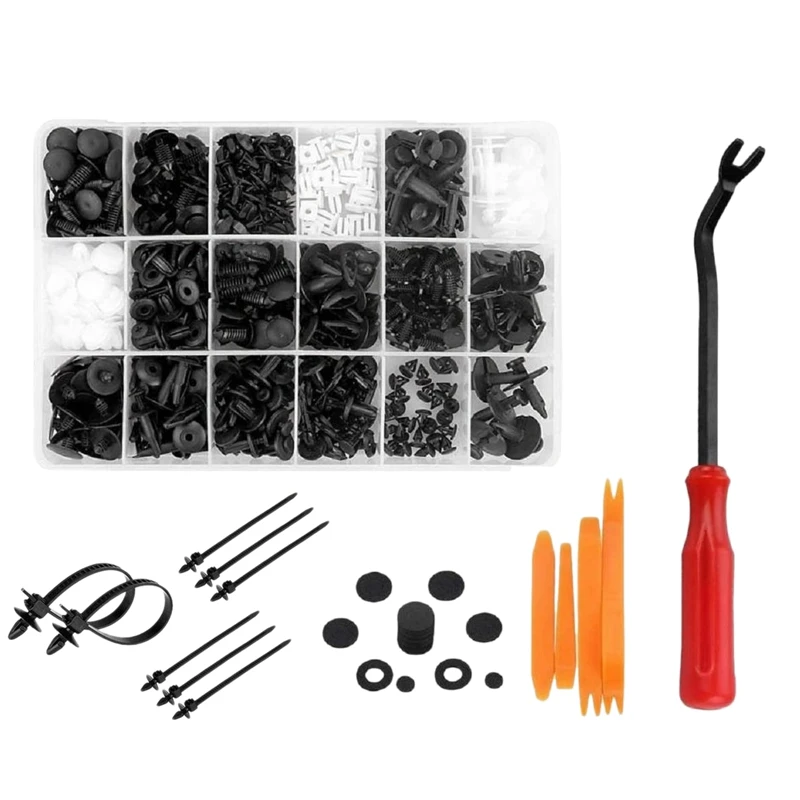 

448 Pcs Auto Fastener Clip Mixed Car Body Push Retainer Pin Rivet Bumper Door Trim Panel Retainer Fastener Tools Kit Set