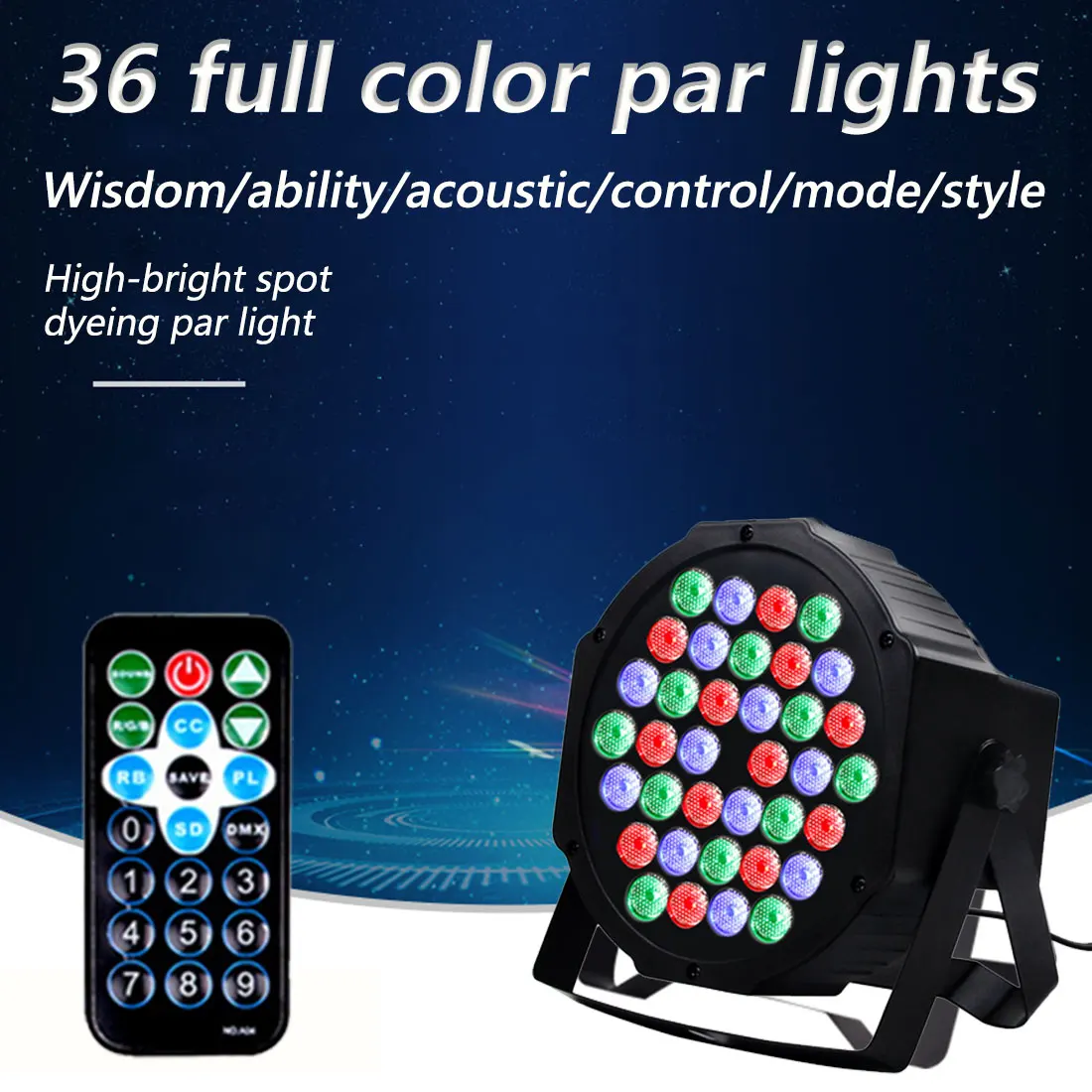 36 светодиодный плоский прожектор вращающаяся со стробоскопической вспышкой