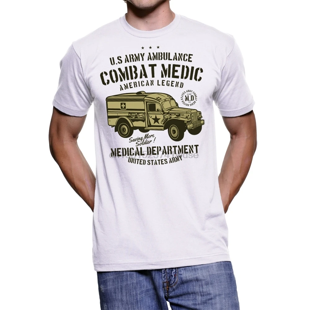 Футболка из 100% хлопка с коротким рукавом футболка армии США скорой помощи |