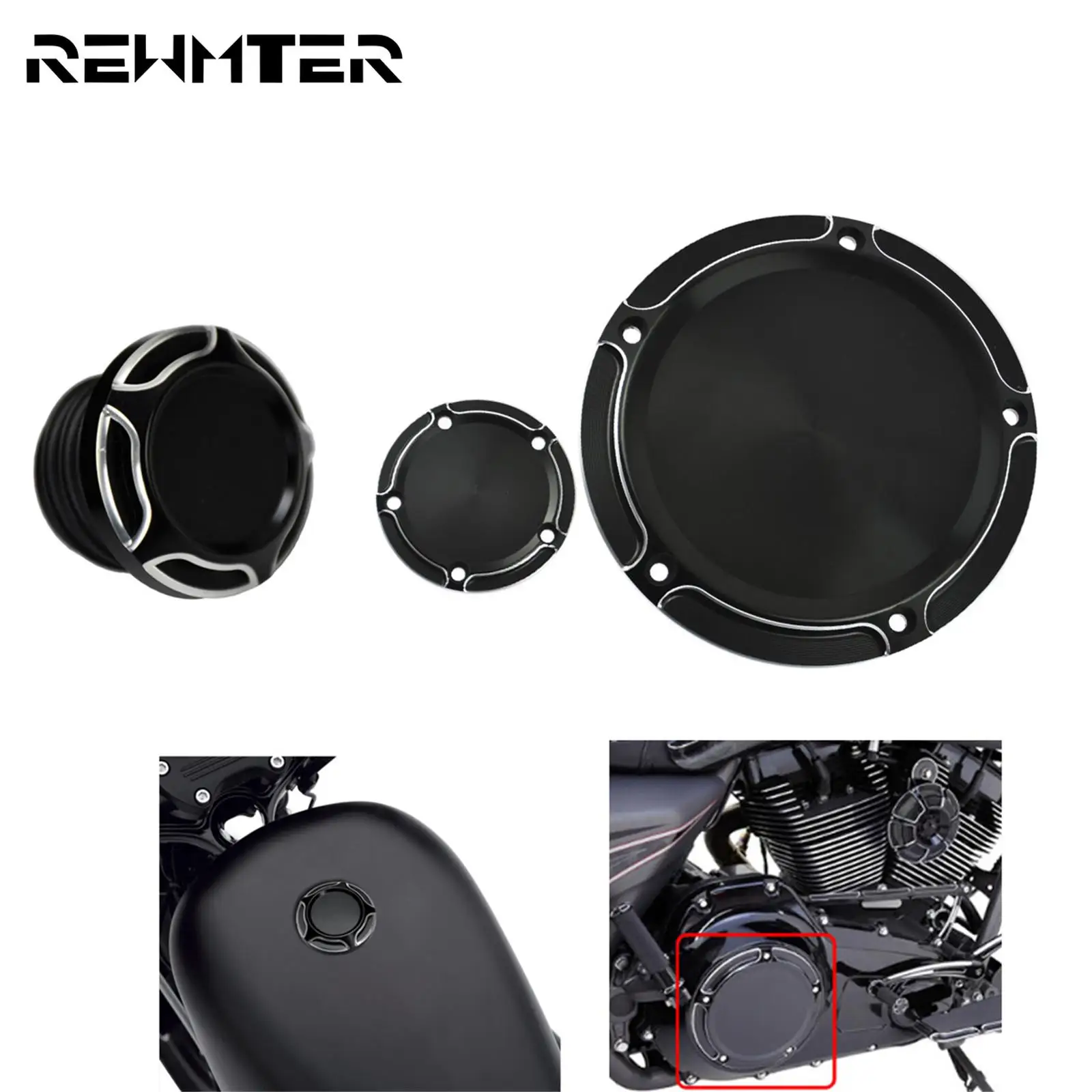 

Мотоциклетный вентилируемый топливный бак, декоративная масляная крышка + Дерби крышка таймера, набор крышек таймера для Harley Touring Road Glide Dyna Softail