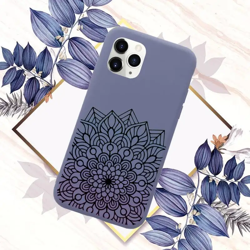 

Mandala aesthetics pattern Phone Cases Candy Color for iPhone 6 7 8 11 12 s mini pro X XS XR MAX Plus
