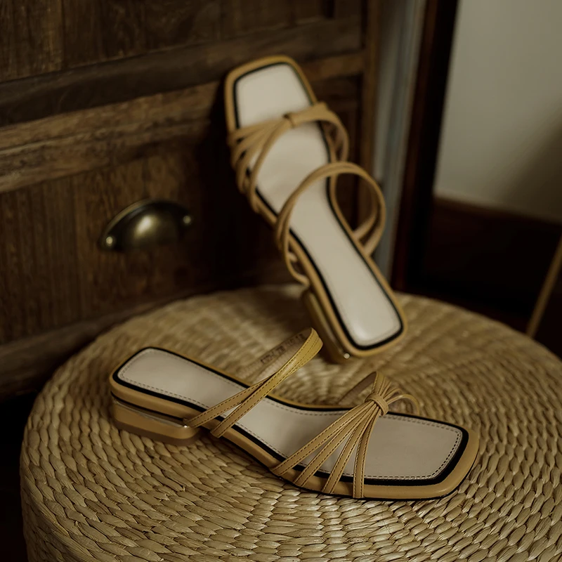 Сандалии Krazing pot simper женские на низком каблуке стильные однотонные босоножки из