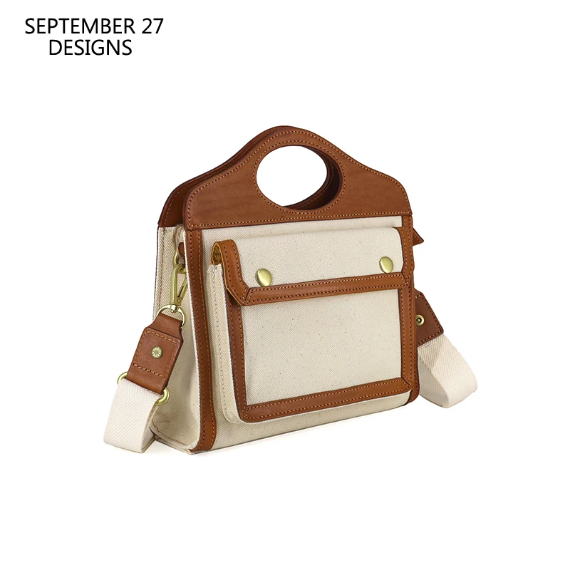 

Сумка-мессенджер Женская холщовая, винтажный саквояж на плечо из растительного дубления, дорожная сумочка кросс-боди