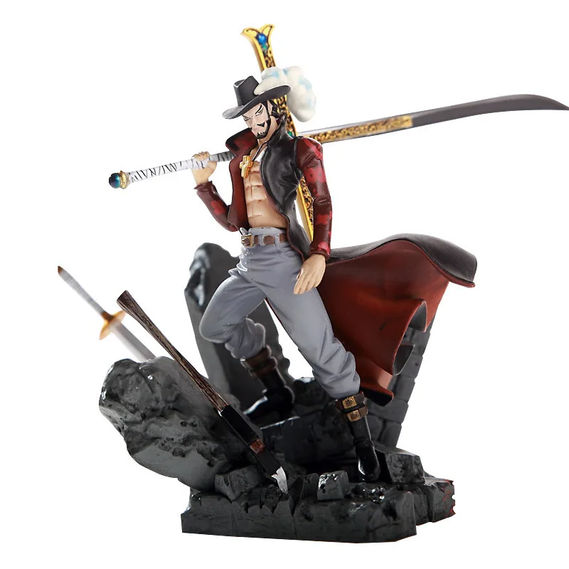 

PVC One Piece Model Top Decisive Battle Luffy Mihawk Cartoon Anime Figurine Toy Home Study Table Decoration