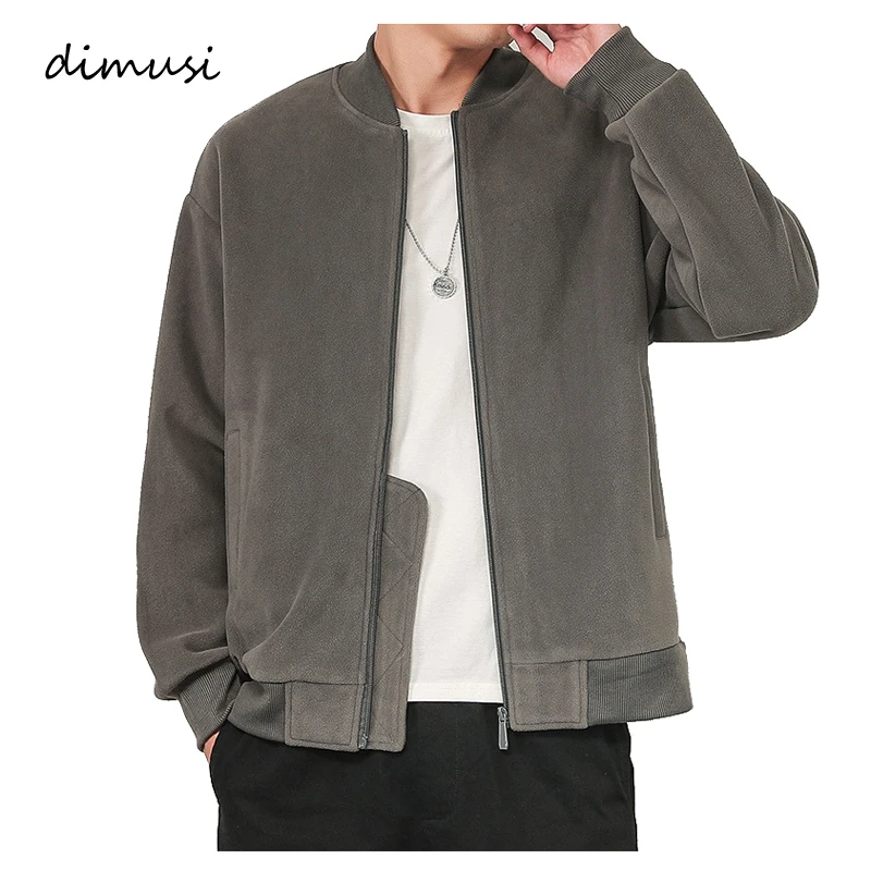 

DIMUSI Men's Bomber Jackets Casual Men Fleece Softshell Warm Sweatshirts Fashion Mens Hoodies Thermal Baseball Coats Clothing