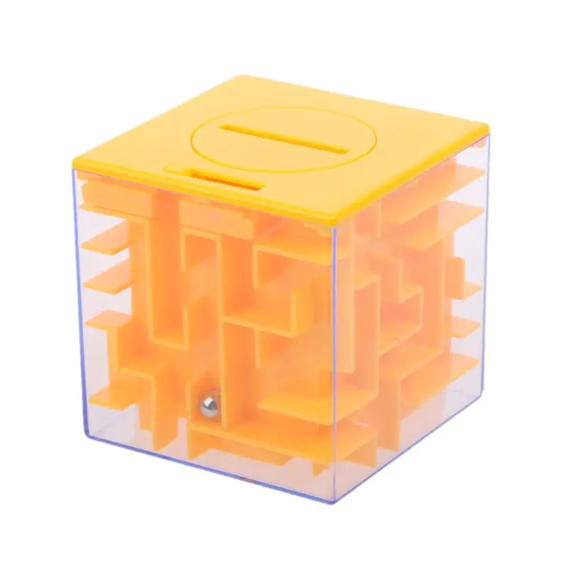 

Novelty 3D Money Maze Bank Cube Puzzle Saving Coin Collection Case Box Brain Game Kids Toy Gift