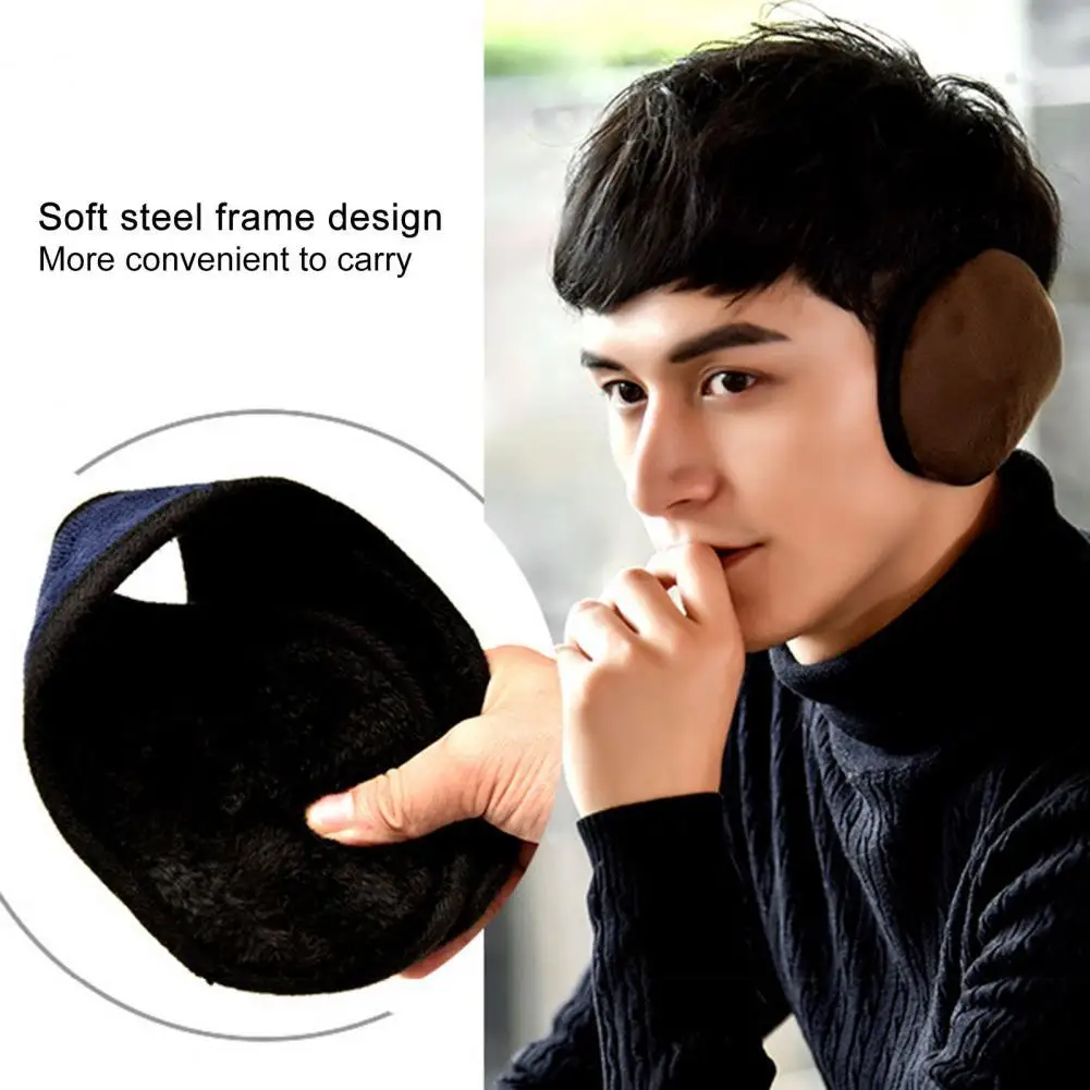 

Men Ear Covers Skin-friendly Collapsible Plush Easy to Store Men Ear Covers Winter Ear Muffs for Going Out
