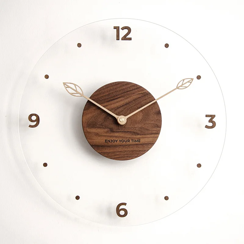 

Creative and Simple Japanese Style Wooden Wall Clock Indoor Home Decoration Living Room Corridor Bedroom Silent Clock