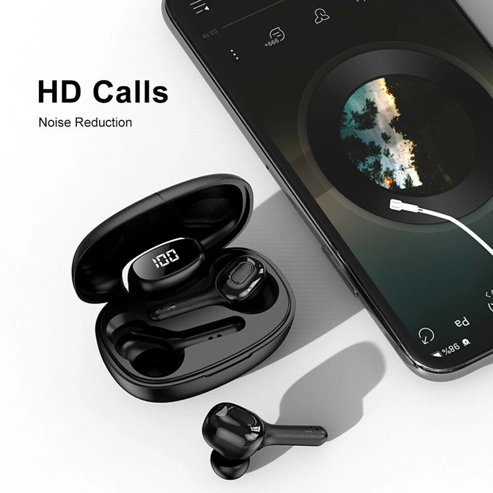 Игровая гарнитура TWS True Wireless Bluetooth 5 0 наушники с зарядным цифровым дисплеем
