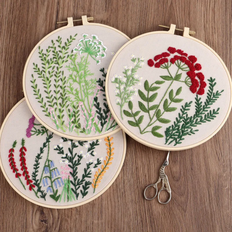 Brilliant Lavender Embroidery Kit DIY Needlework Flower  Nee