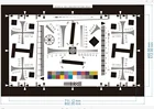 Charttu ISO12233 QS2X 711x400x0, 25 мм, линейное измерение высокого разрешения 2000 LWPH, Таблица тестирования + 24 светоотражателя Colorchecker
