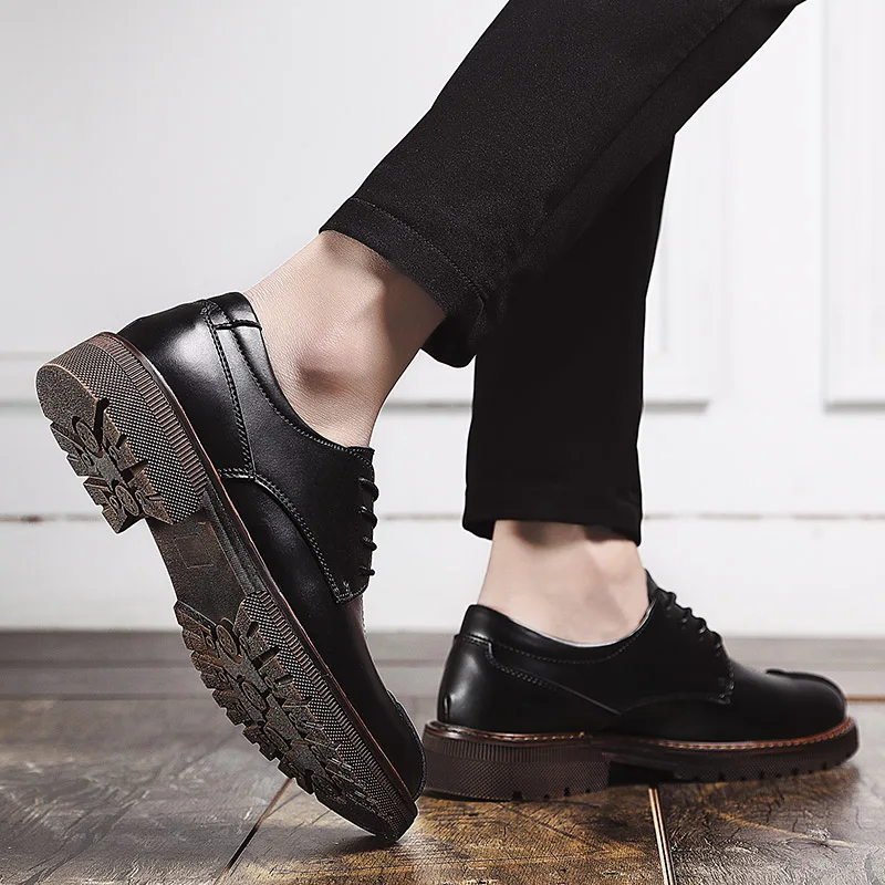 

Casual Leather Shoes Casual Fashion Sneakers Mens Shoes Leather Breathable Men Flat Black Sports Leisure Men's Man Sneaker