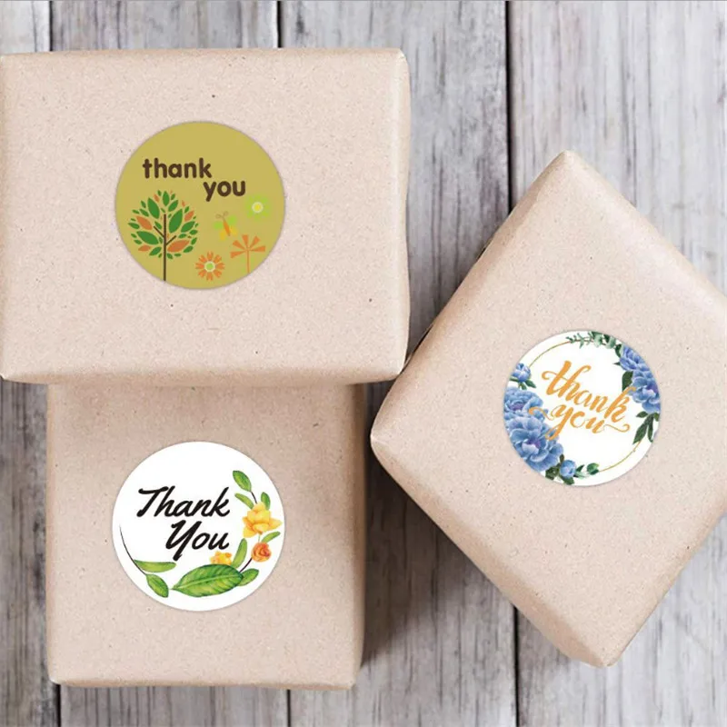

Спасибо и цветка декоративная печать для конверта с наклейка «спасибо» этикетка Свадебные украшения Baby Shower аксессуары 500 шт