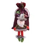 Рождественский Подарочный мешок на шнурке вечерние подарок Обёрточная бумага конфетная сумка Декор рождественские украшения для дома с утолщённой меховой опушкой, хороший новый год 2021