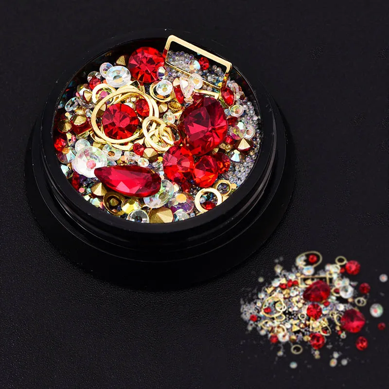 1 коробка формы смешивания микс зеленого цвета с бантом и бриллиантовым бисером