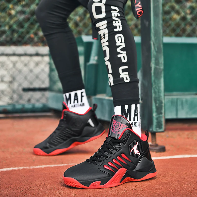 

Fashion Mens Basketball Sneakers Ankle Support High Top Athletic Boots Damping Non-Slip Trail Jogging Shoes Female Basket Homme