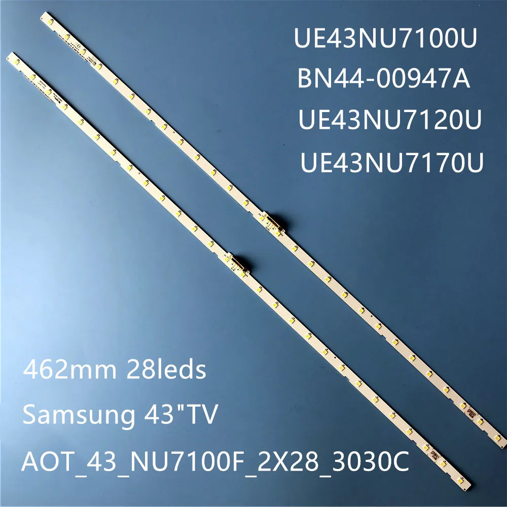 Новинка 2 шт. 28 светодиодных лент для телевизора Samsung 43 дюйма UE43NU7100U BN44 00947A