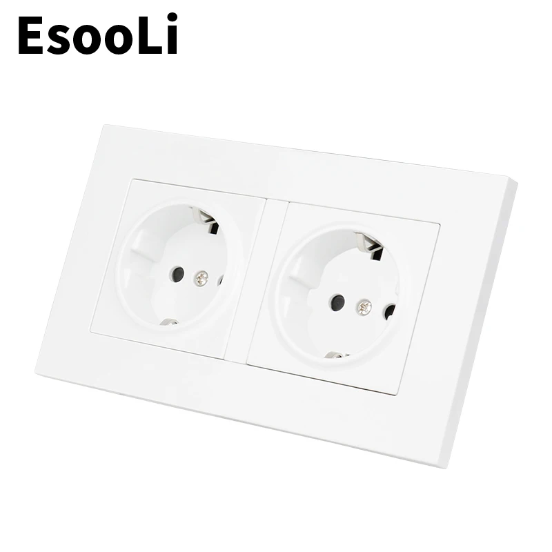 Высококачественная белая пластиковая настенная розетка EsooLi с двойным
