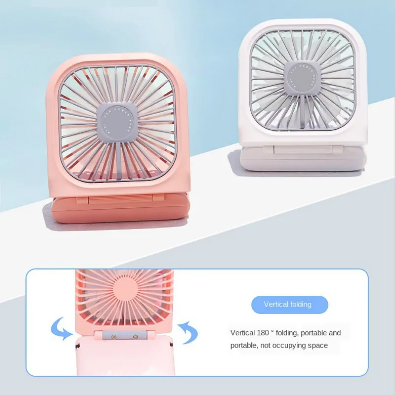 Goedkoop Opknoping Nek Fans Mini Draagbare Vouwen Usb Kleine Ventilator Mute Power Bank Draagbare Handheld Desktop Multi Functie Lading Fan