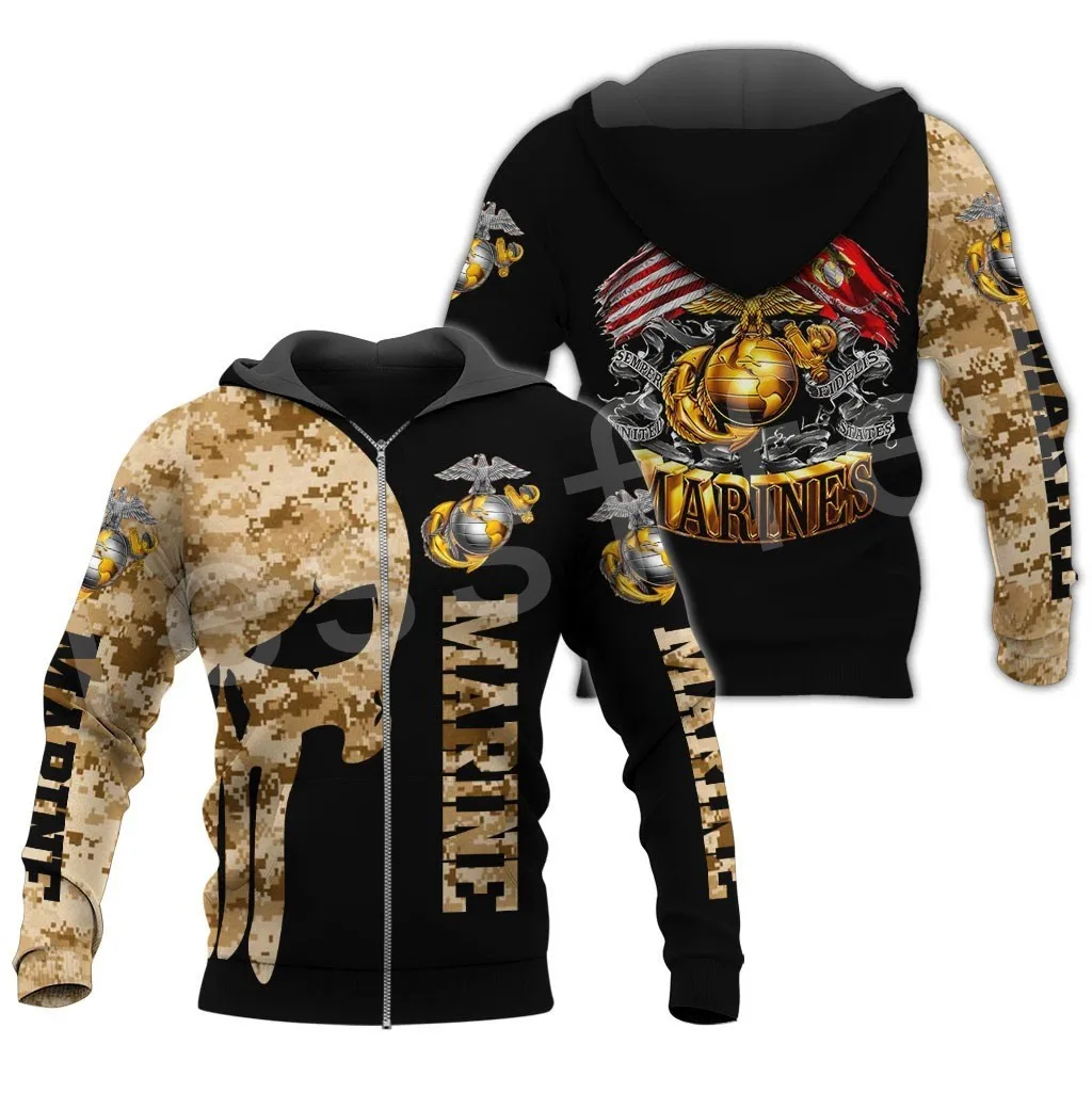 

Tessffel America Marine Camo Skull Soldier Army Veteran NewFashion 3DPrint Streetwear Pullover Casual Funny Hoodies Men/Women B3