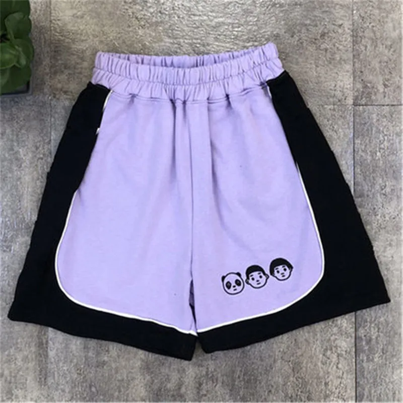 

Cartoon casual sports Shorts Women 2020 Summer new loose Korean high waist was thin wide leg straight Shorts b485
