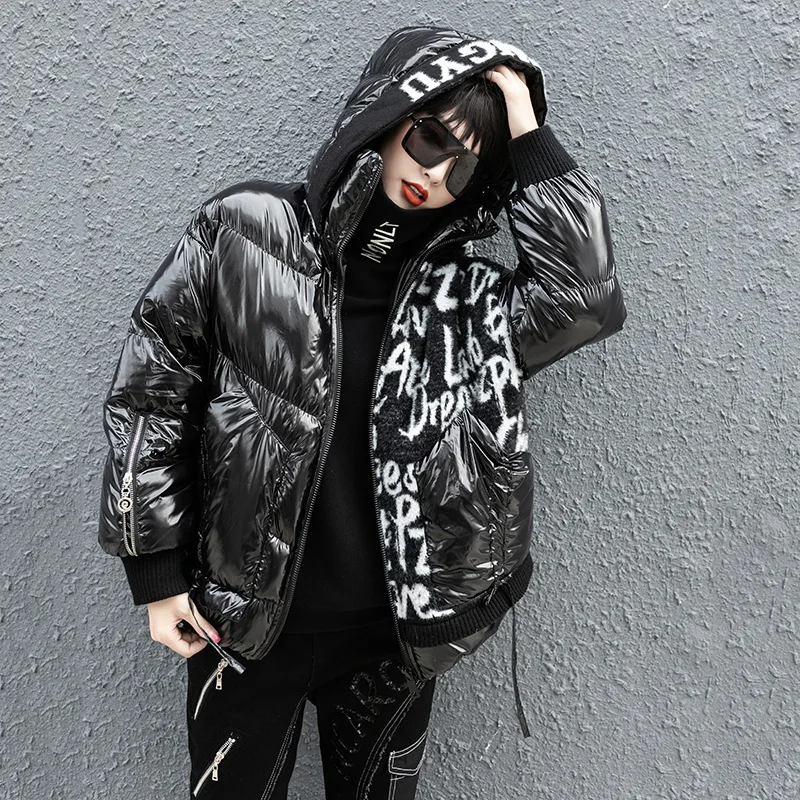 

Max LuLu Korean Designer Fashion Ladies Casual Loose Hooded Padded Coats Women Vintage Knitted Qulited Jackets Oversized Clothes