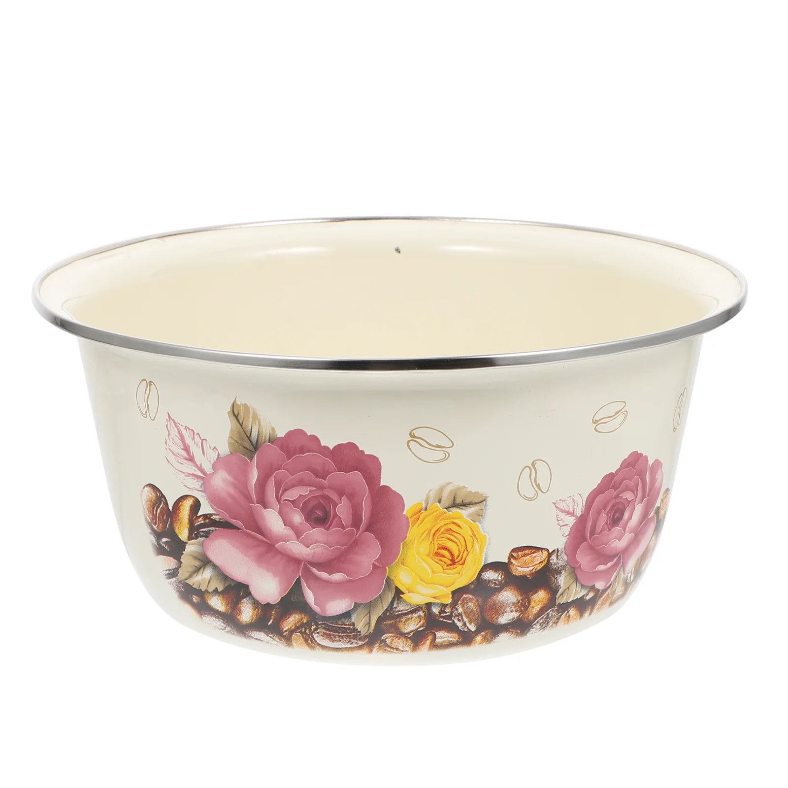 

1 шт. простая Нескользящая эмалированная миска с винтажным узором, высокая эмалированная миска для дома