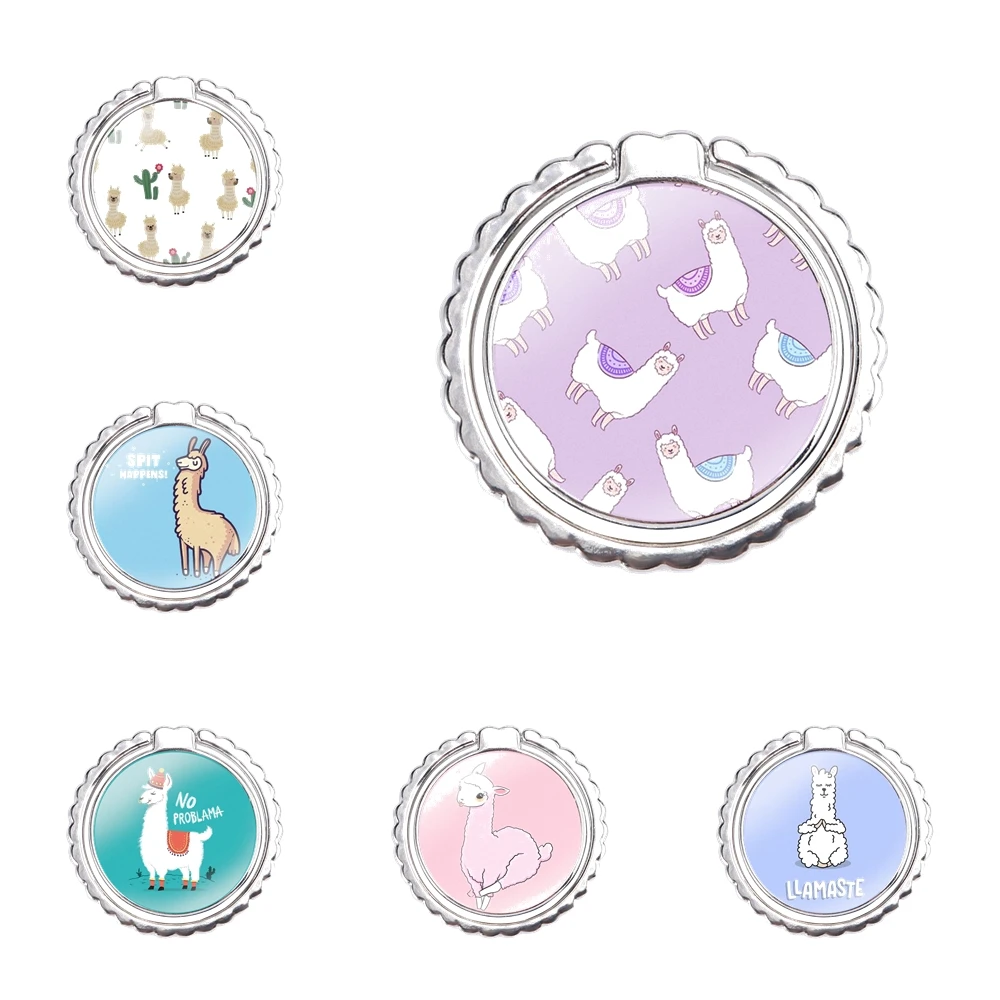 Кольцо-держатель для мобильного телефона с изображением ламы и альпаки |