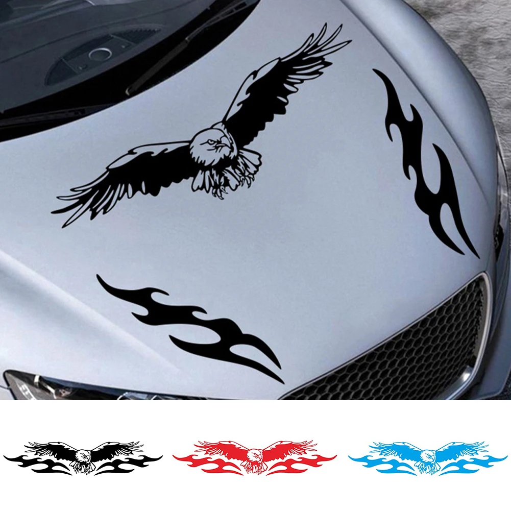 

1Set Universal Car Sticker Hood Cover Eagle Fire Stickers Car Racing Stripe Decal DIY Car Styling PVC Vinyl Car Accessories