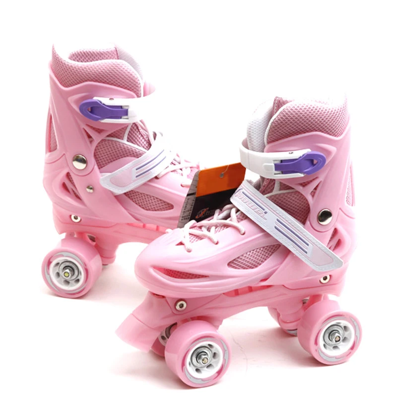 

Детские квадратные роликовые коньки, регулируемые, для девочек и мальчиков, 4 колеса, для начинающих, для тренировок в спортзале, розовые, ра...