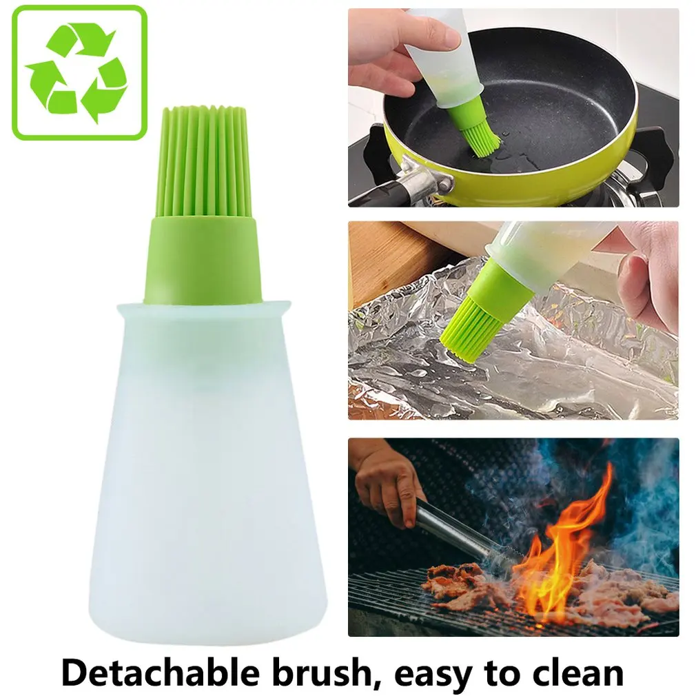 

Barbacoa Storage Bottles Silicone Oil Bottle with Brush for Barbecue Cooking Baking Pancake BBQ Tools Kitchen Accessories