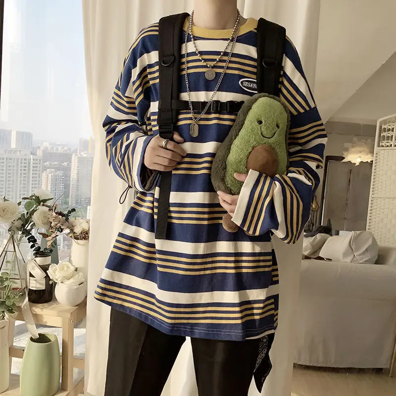 Футболка в гонконгском стиле с длинными рукавами Мужская весенне-осенняя