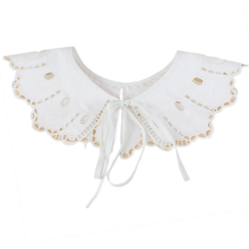 

Вырезанный съемный воротник в Корейском стиле фальшивый воротник с круглым вырезом шаль с вышивкой накидка