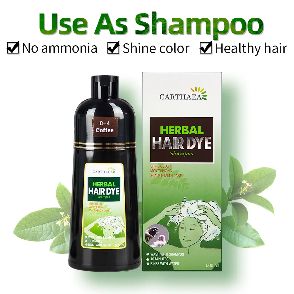 

500ml Hair dye Cover white hair, shampoo, black herbal extract, dye hair black