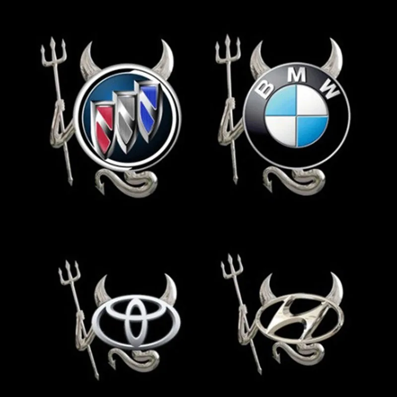 

Badge Demon Funny Sticker Decal Style Emblem 3D Paper Devil Logo Car Silver Hot