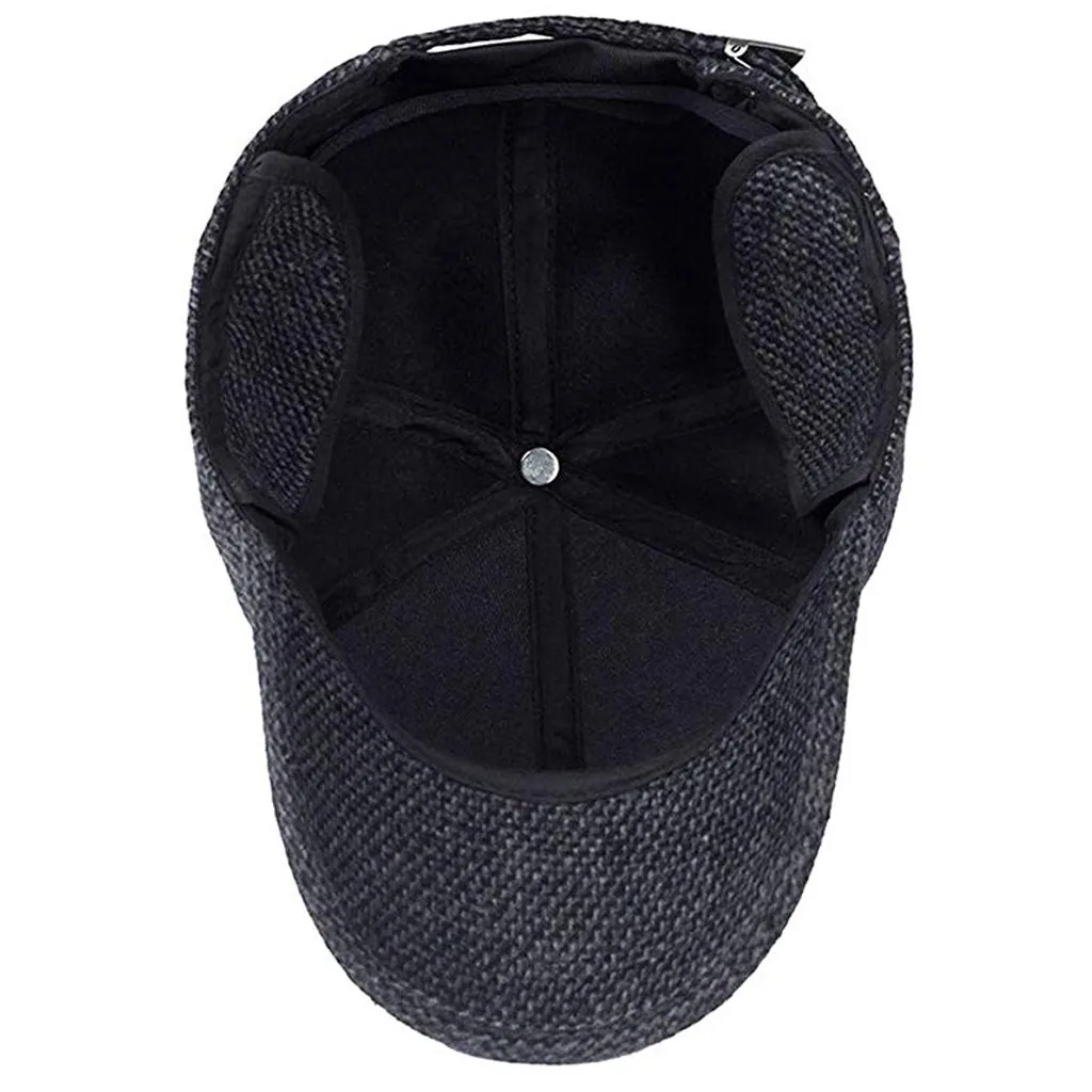 Зимняя шапка 2020 хит Мужская зимняя с ушками бейсболка Стильная хлопковая