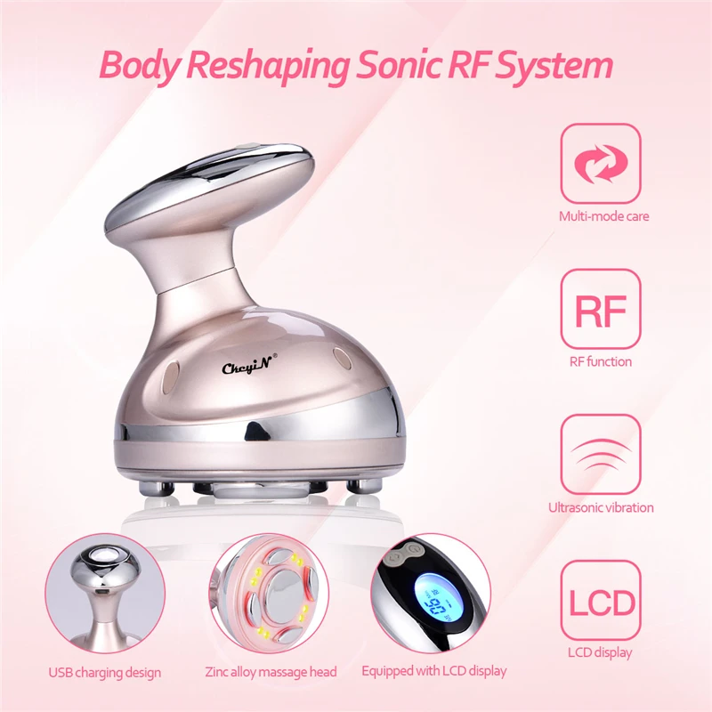 

Professional LCD RF Massager Cavitation Ultrasonic Vibration EMS Radio Frequency Weight Loss Body Shape Slimming Anti Cellulite