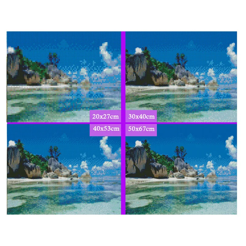 Алмазная 5D живопись сделай сам вышивка крестиком солнечный пляж полноразмерная