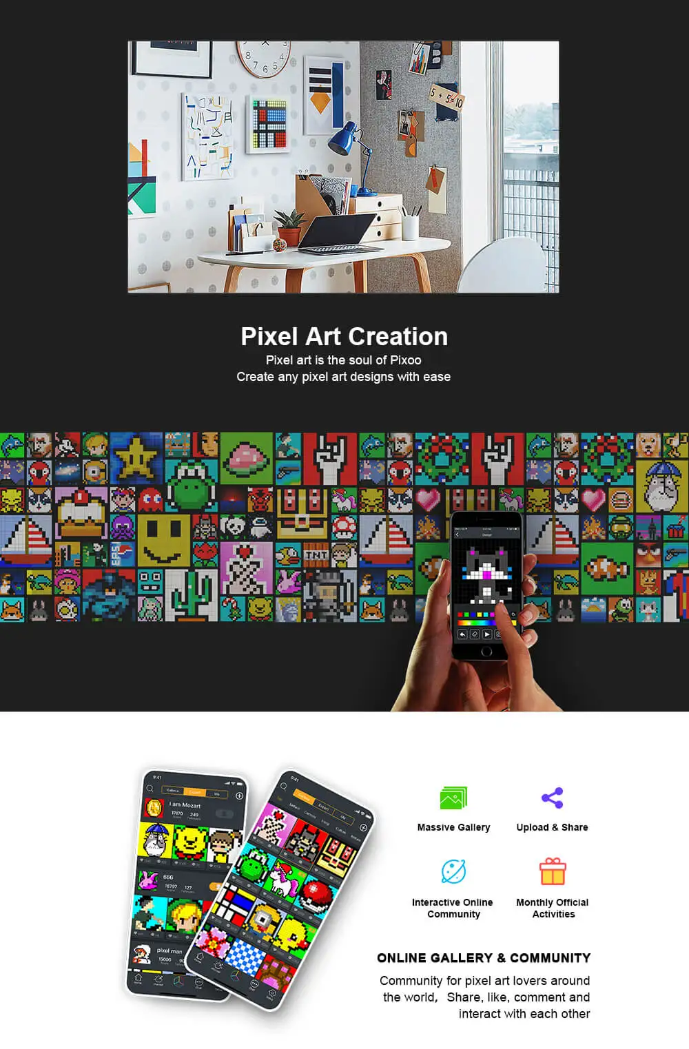 Divoom Pixoo умные часы Будильник bluetooth цифровая рамка pixel art светодиодный светильник знак DIY через приложение умный дом украшение Рождественский подарок
