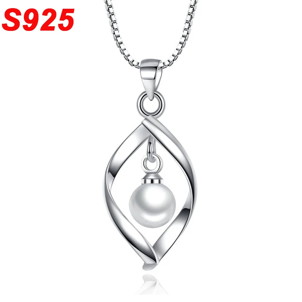 Минималистичное однотонное ожерелье из стерлингового серебра 925 пробы настоящий