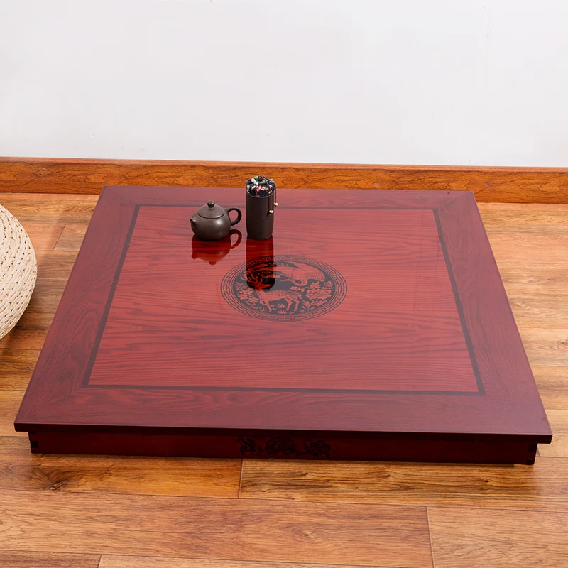 Luxury Antique Home Furniture Desk for Dining Traditional Korean Low Table Square 80X80cm Floor with Folding Legs |