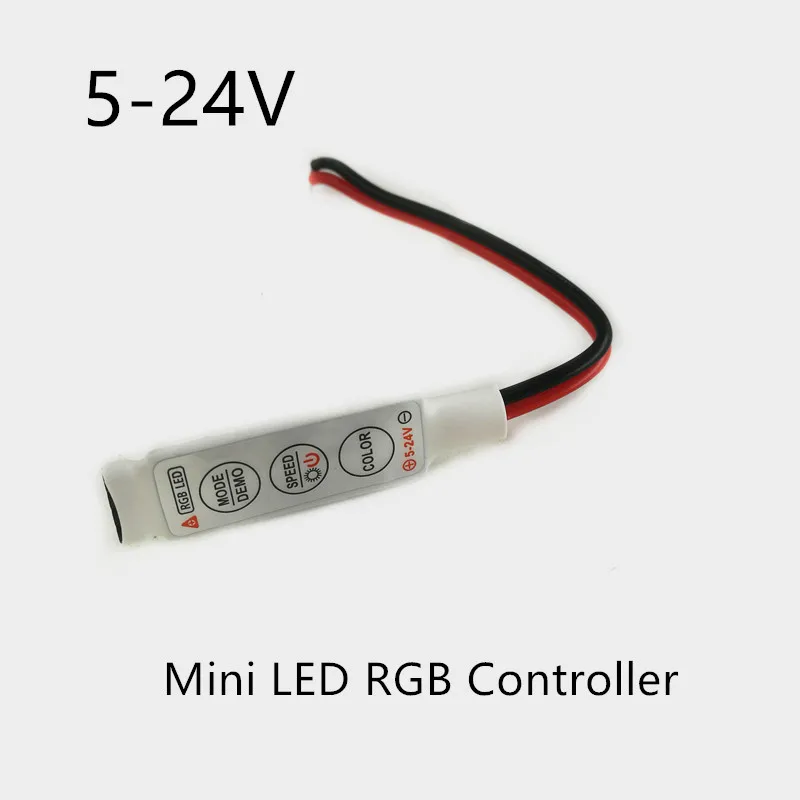 DC 5V-12V-24V 12A 3 ключа Мини светодиодный RGB контроллер Диммер драйвер для