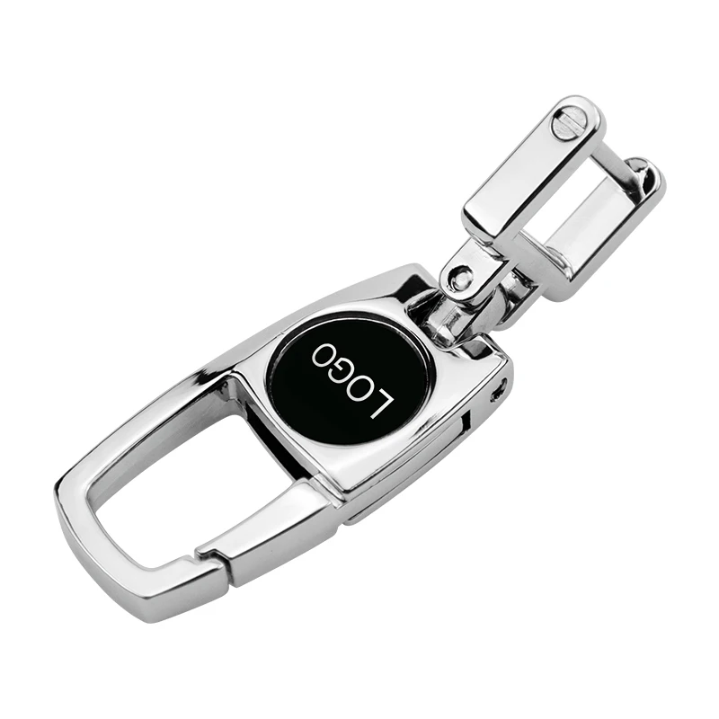 

High-Grade Logo Keychain Keyrings Business Alloy Metal Key Chain Ring Holder Simple Chic Gift Key Holder for Car Automobile
