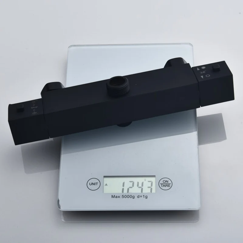 Черный Термостатический смеситель для душа ванной и клапан управления водой