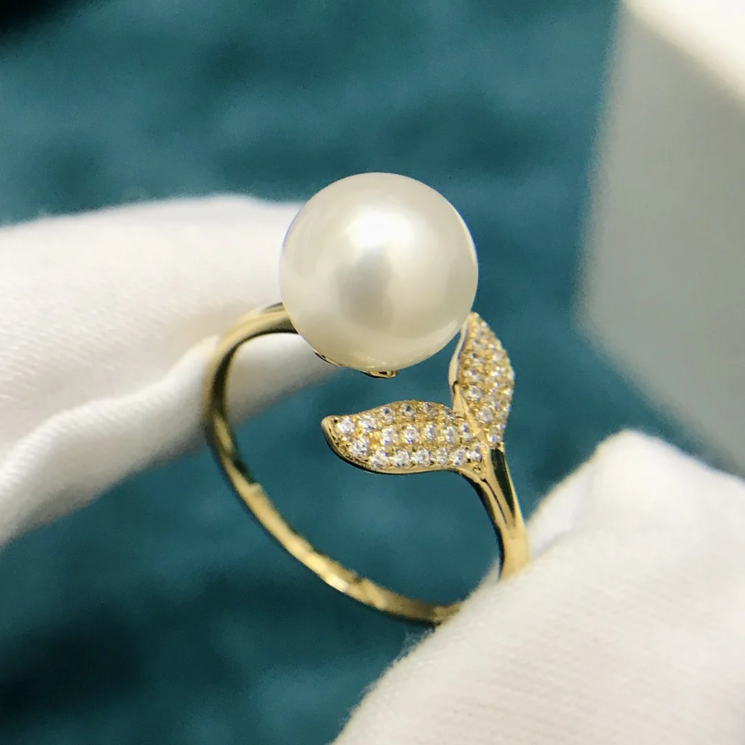 

Женские кольца с белым жемчугом Эдисона, кольца из натурального пресноводного жемчуга белого цвета, 18 К, 12-13 мм