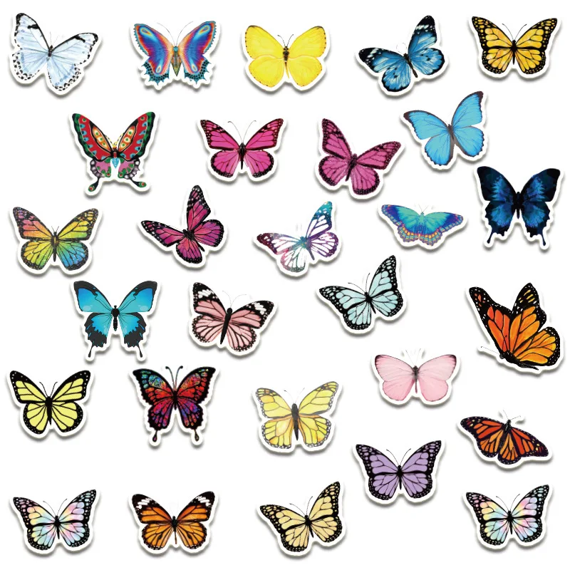 103050pcs animal cute beautiful butterfly stickers skateboard guitar suitcase bicycle girl graffiti sticker kids funny toys free global shipping