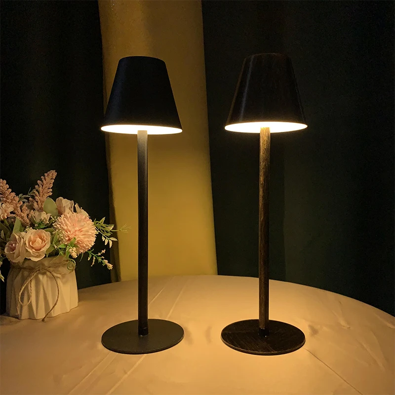 Touch Sensor Bar Table Lamp Portable Battery Chargeable Iron Art Light Coffee Restaurant LED Stand Lighting Home Decor | Лампы и
