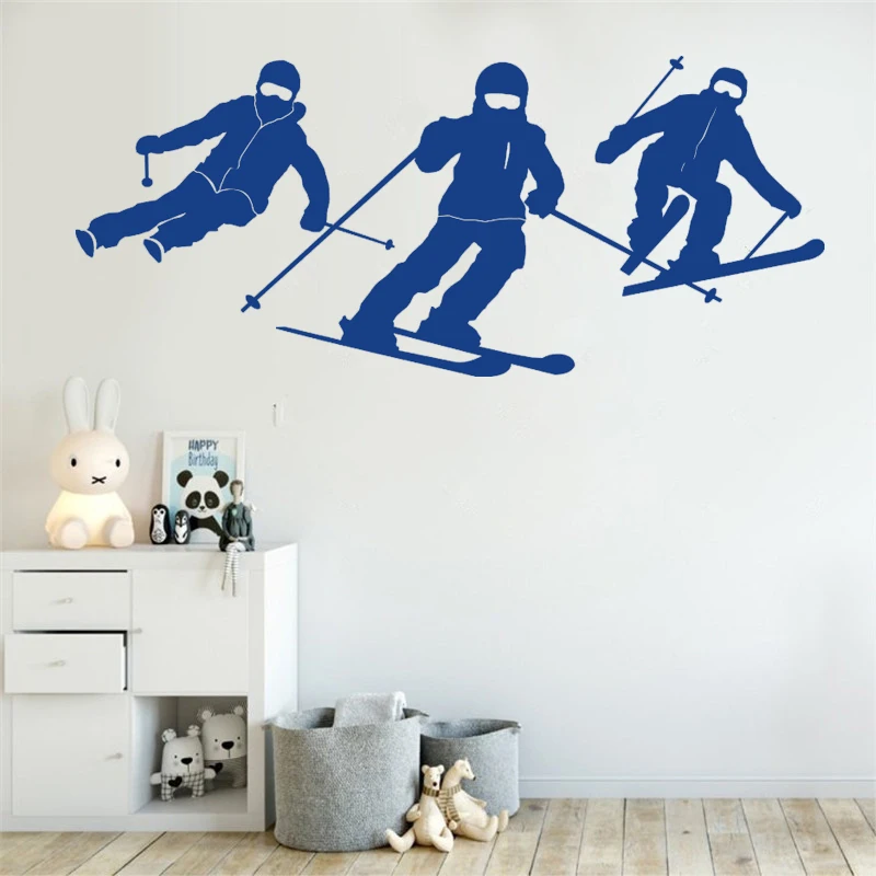 

Boys Kidroom Waterproof Decor Poster Snow Board Skiing Sign Wall Decoration Modern Fashion Removable Wall Sticker CX104