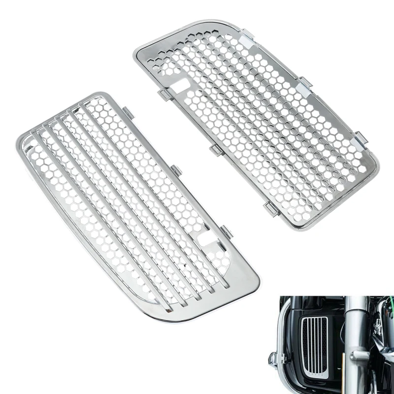 Черный/хромированный ABS радиатор нижняя обтекатель с двойным охлаждением для